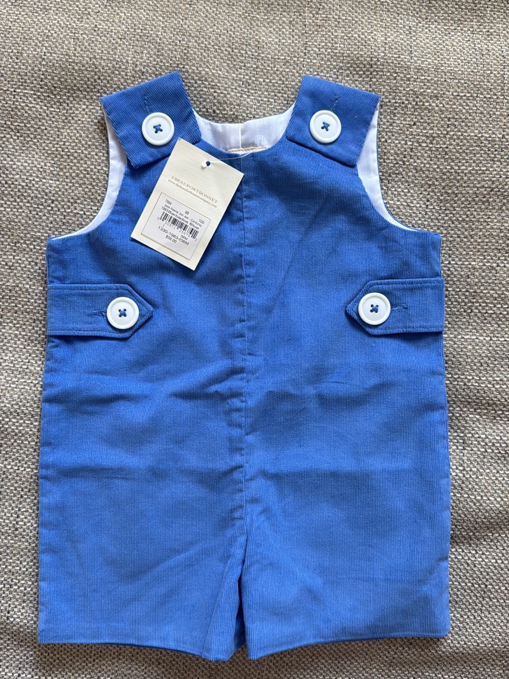 The Beaufort Bonnet Company Blue Toddler Button-Shoulder Romper